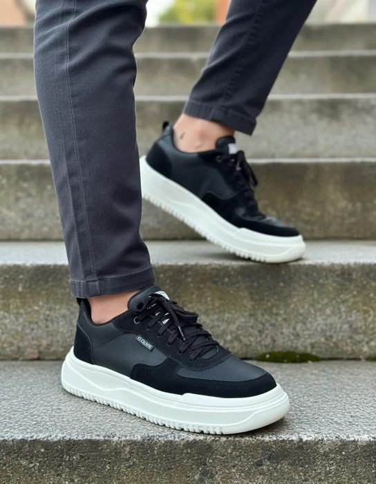 Sapatênis Casual Masculino Couro Tênis Sola Alta Leve Macio 37 a 44
