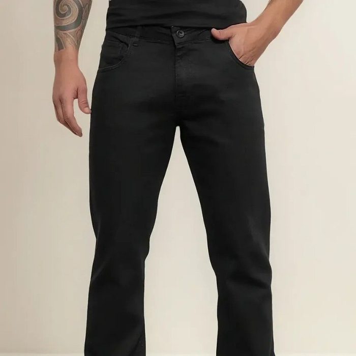 Calça Jeans Masculina Corte Reto Tradicional Lycra Básica 38 a 54