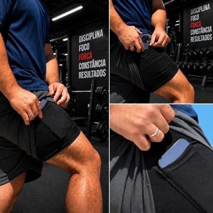 Kit 3 Shorts 2 Em 1 Duplo Bolso Para Academia Treino Corrida P ao GG