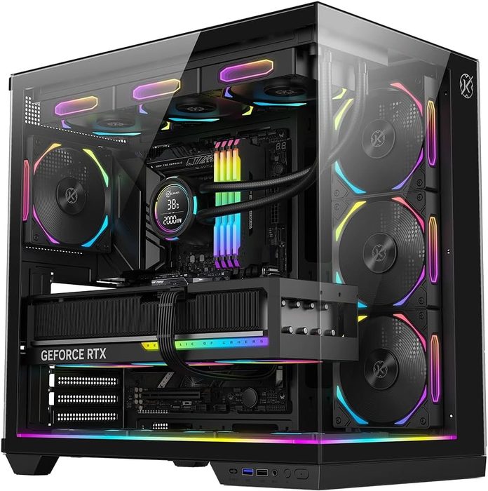 Gabinete Kalkan Skye RGB Preto Aquário ATX USB 3.0 Sem Fans