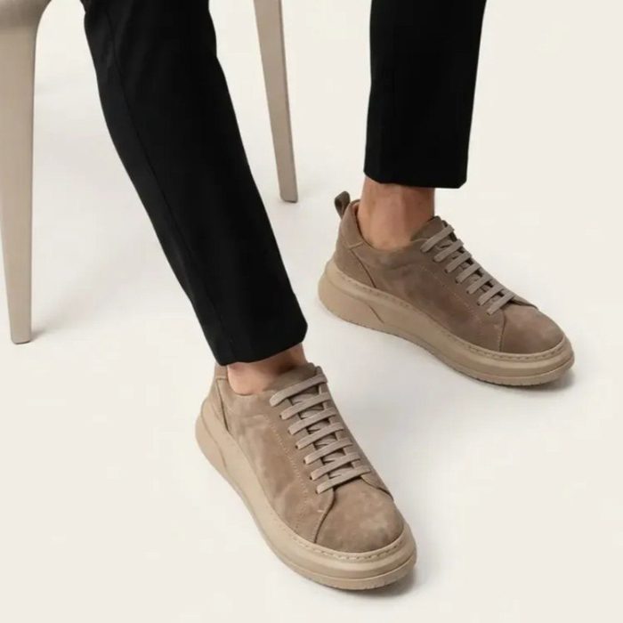 Tênis Masculino Couro Legítimo Casual Solado Alto Premium 38 a 43
