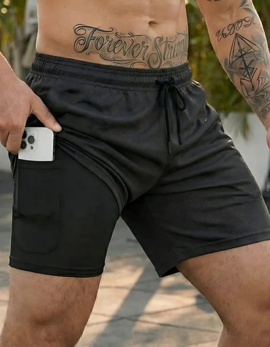 Kit 4 Shorts 2 Em 1 Duplo Dryfit Masculino Compressão Térmic P ao GG