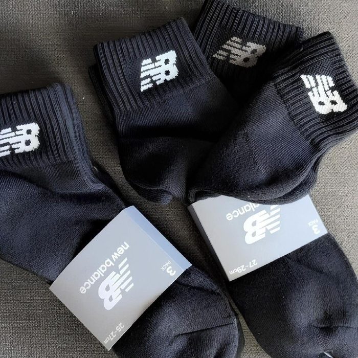 Kit 3 Meias New Balance Cano Longo Casual Básico Preto 39/42