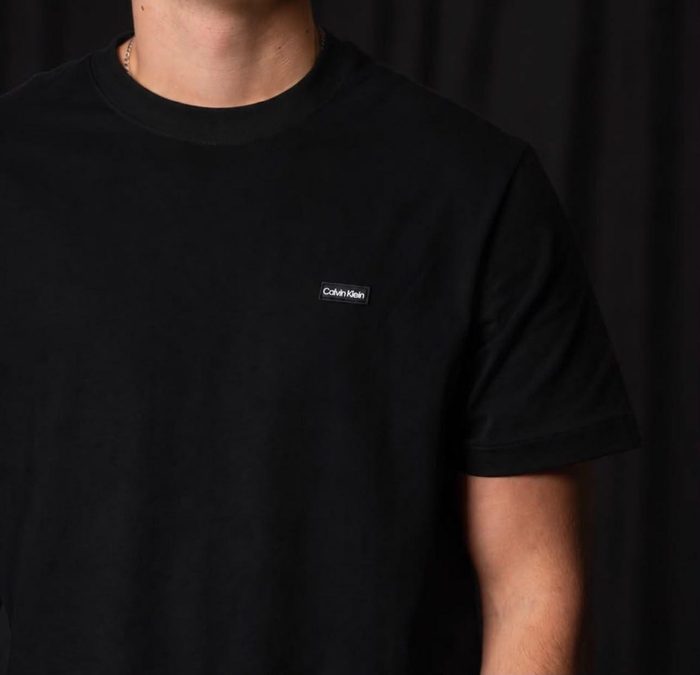 Camiseta Calvin Klein Masculina Piquet Orgânico Preta P ao G