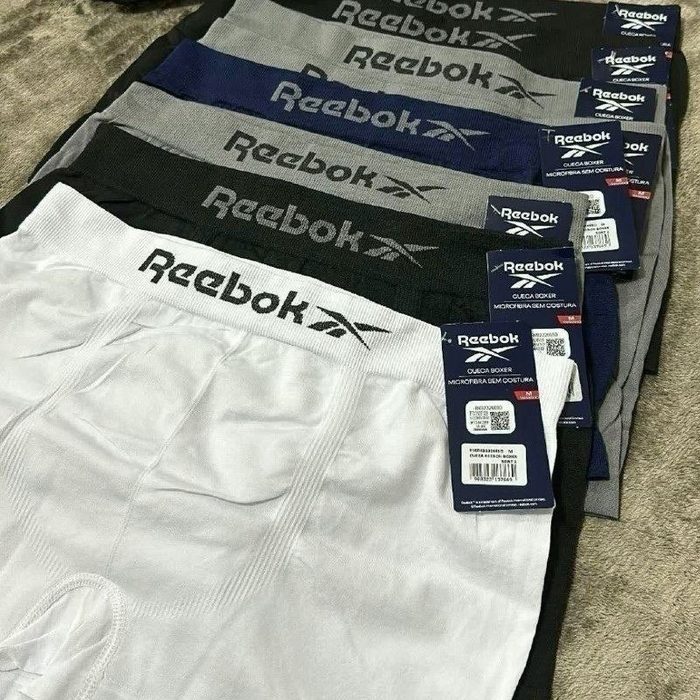 Kit 6 Cuecas Boxer Classic Reebok Microfibra Luxo Original
