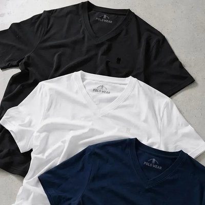 Kit 3 Camisetas Básicas Gola V Polo Wear Sortido