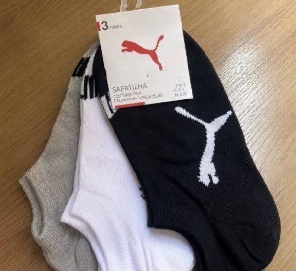meias puma soquete invisivel kit 9 pares