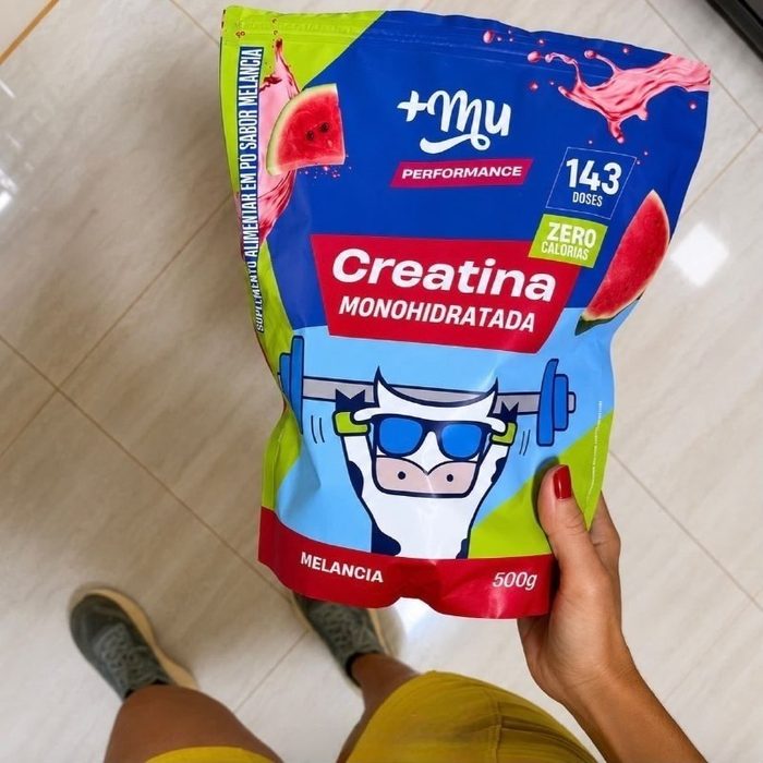 🛒 Creatina Monohidratada 100% Pura Mais Mu Sabor Melancia 500g