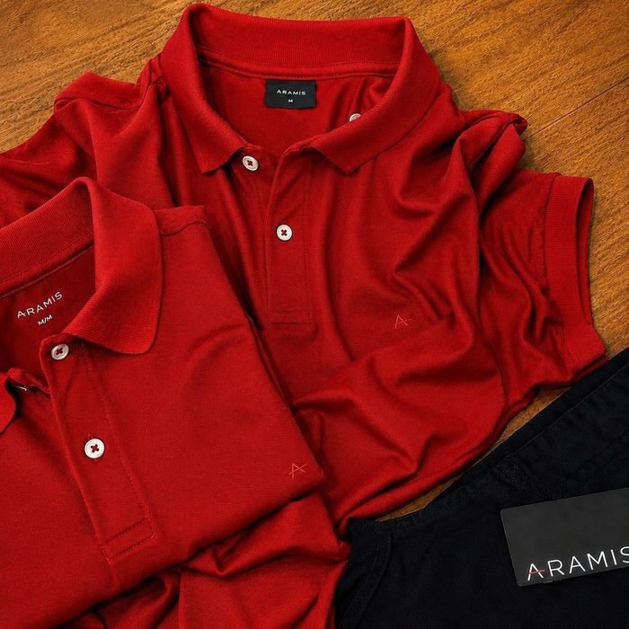 🛒Polo Aramis Masculina Piquet Basic Mono Vermelha