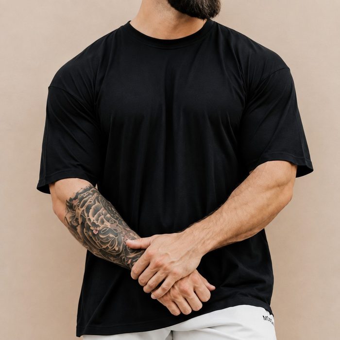 Camiseta Oversized Para Treino E Casual 100% Algodão Premium Preto P ao G1