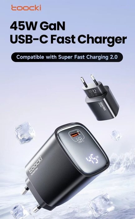 carregador toocki 45w gan kr plug