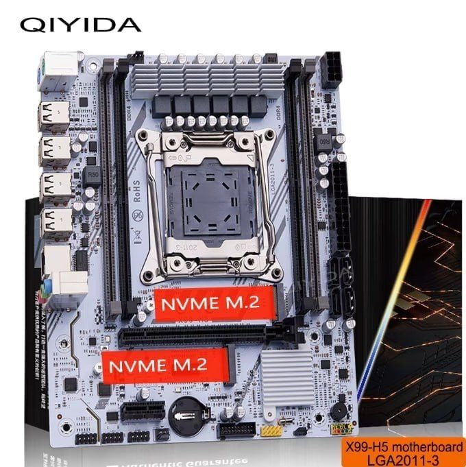 🎮 Placa Mãe X99 Qiyida USB, PCI 3.0, NVMe, M.2 e SATA, formato M-ATX