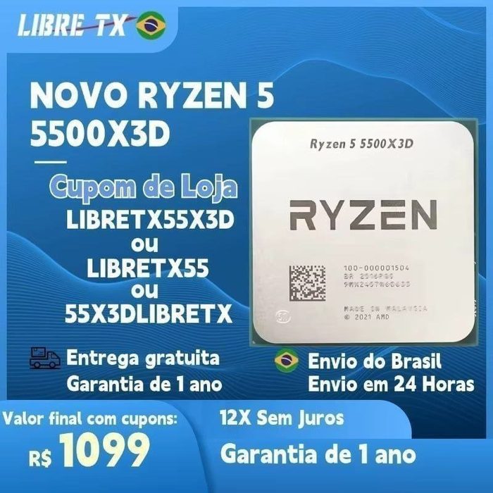 processador amd ryzen 5 5500x3d