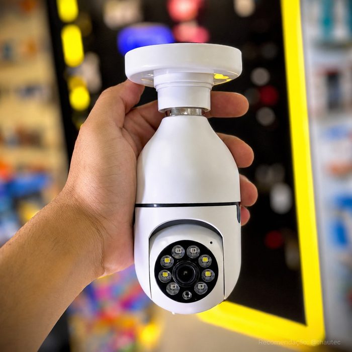 Câmera de segurança 360º com encaixe E27 para Bocal de lâmpada