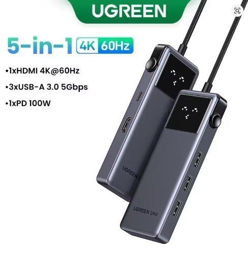 🎮 HUB USB 5 em 1 Ugreen