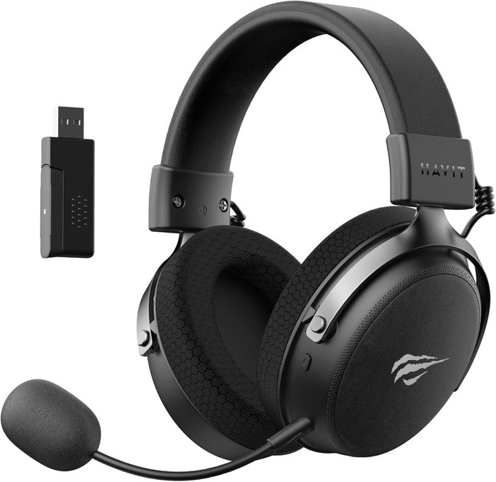 Headset Havit H2015 Pro Black, 5 Modos de Conexão, 2.4GHz, Bluetooth, Cabo USB e 3,5mm