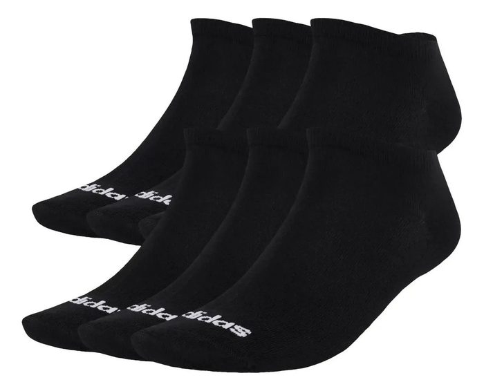 🛒6 Pares De Meias Finas Linear Ballerina adidas Preto Lisa