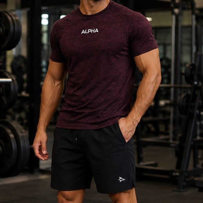 Kit Bermuda Lobo+camiseta Dry Fitness Academia Alpha P ao GG