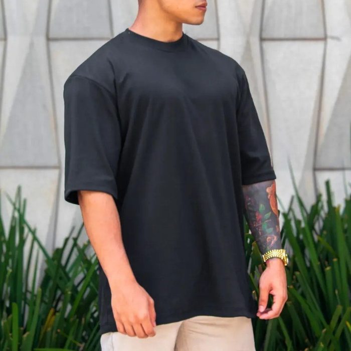 Camiseta Oversized Masculina Lisa Malhão 100% Algodão P ao G1