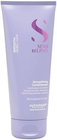 Alfaparf Milano Semi Di Lino Smooth, Condicionador Profissional para Cabelos Rebeldes, Alinha e Hidrata os Cabelos Indisciplinados 200ml
