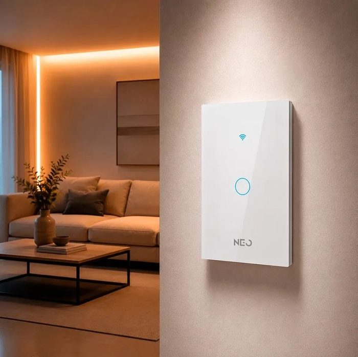 Interruptor Smart Inteligente Wi-fi 2.4 GHz Alexa google 1 Botão 4x2 Bivolt Branco Cod: 291990356 Neo Avant
