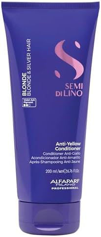 Alfaparf Milano Semi di Lino Blonde, Condicionador Antimarelamento para Cabelos Loiros e Prateados 200ml