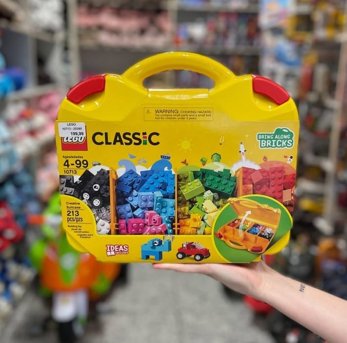 brinquedo lego classic 10713 maleta da criatividade 213 peças
