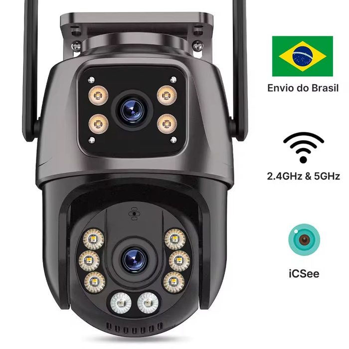 Câmera de Segurança P2 iCSee | Wi-Fi | Lente Dupla | PTZ 360° | Rastreamento Automático | Visão Noturna | Monitoramento pelo Celular