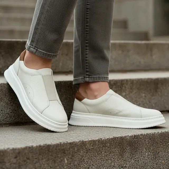 Tênis Slip On Masculino Couro Legítimo Luxo Casual 38 a 43