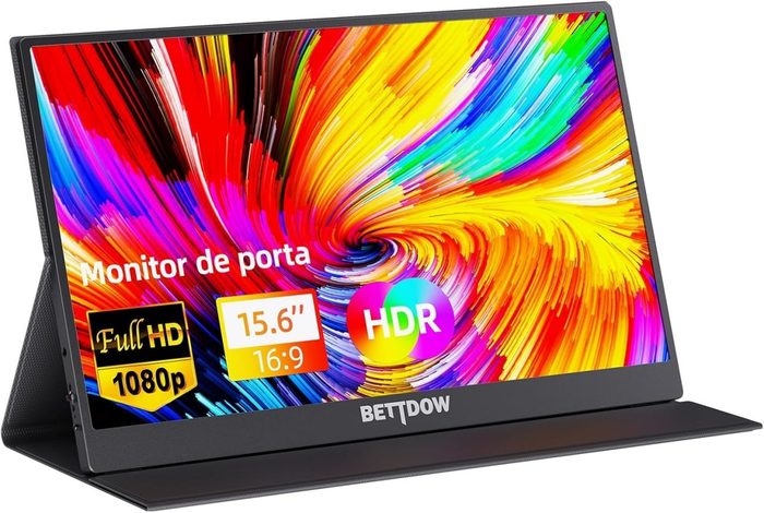 🖥 Bettdow Monitor Portátil 15,6'' FHD 1080P - USB-C Dupla/HDMI - IPS com Suporte Magnético