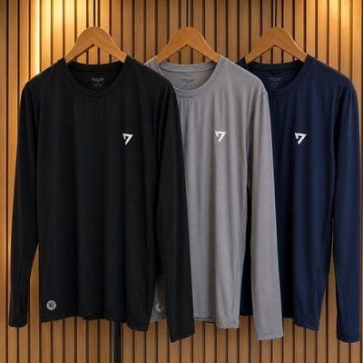 camiseta seven line kit 3 termicas masculina segunda pele uv50
