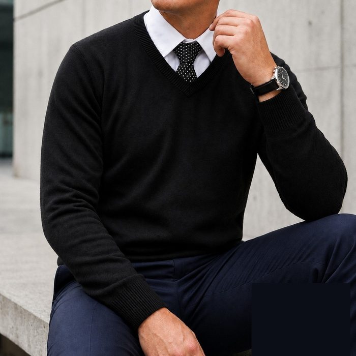 Suéter Masculino Inverno Frio Gola V Social Casual Tricot P ao G