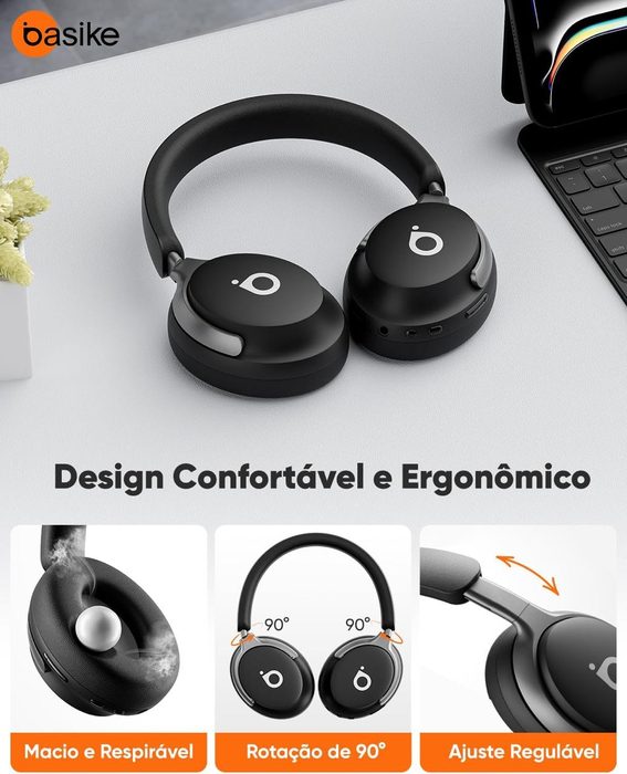 🎧 Headphone Bluetooth Basike com ANC e Som Hi-Fi
