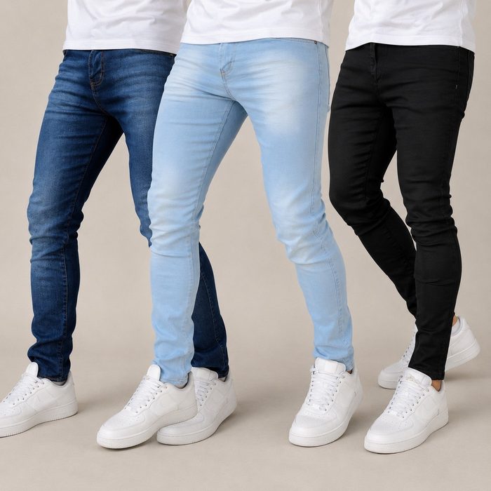 Kit 3 Calças Jeans Masculina Com Elastano Super Confortável 36 a 48