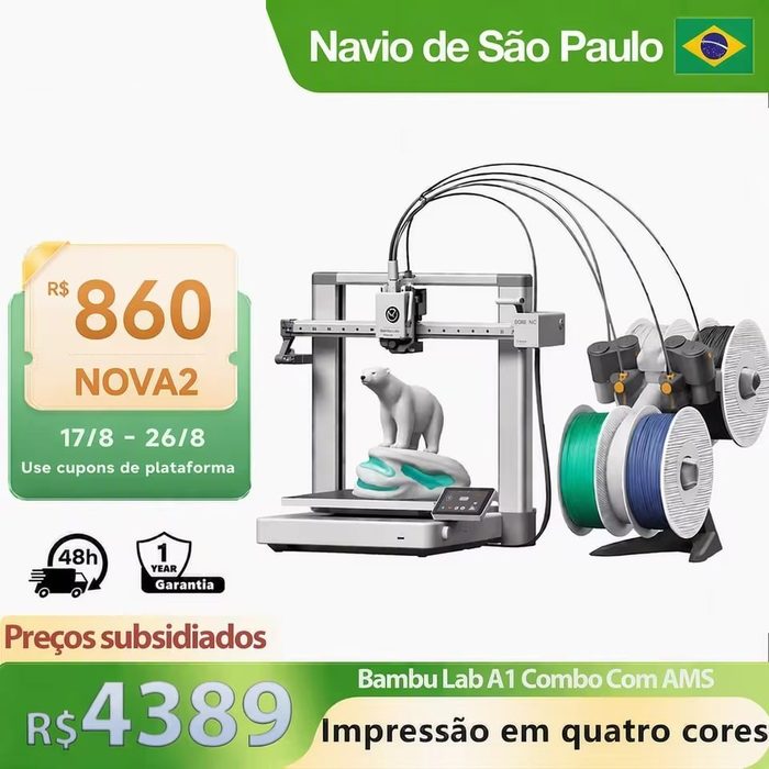 impressora 3d bambu lab a1 combo ams lite