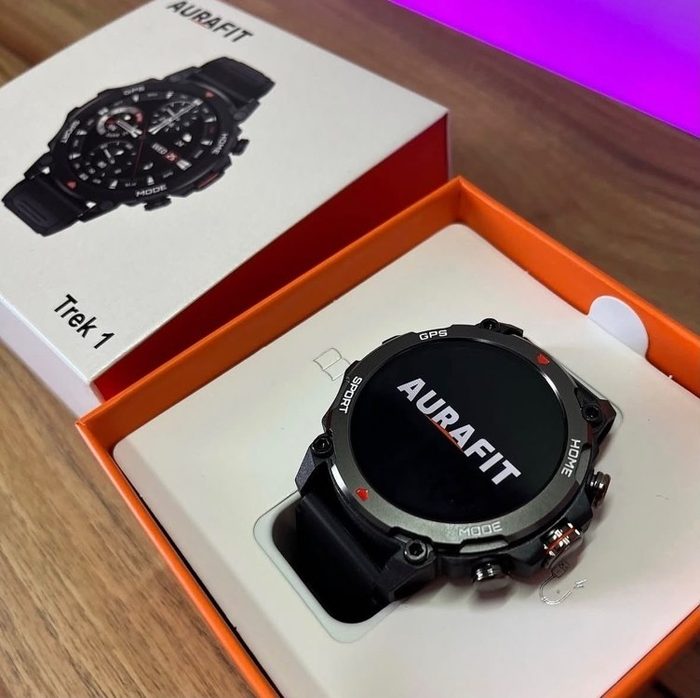 smartwatch aurafit trek1 preto verde