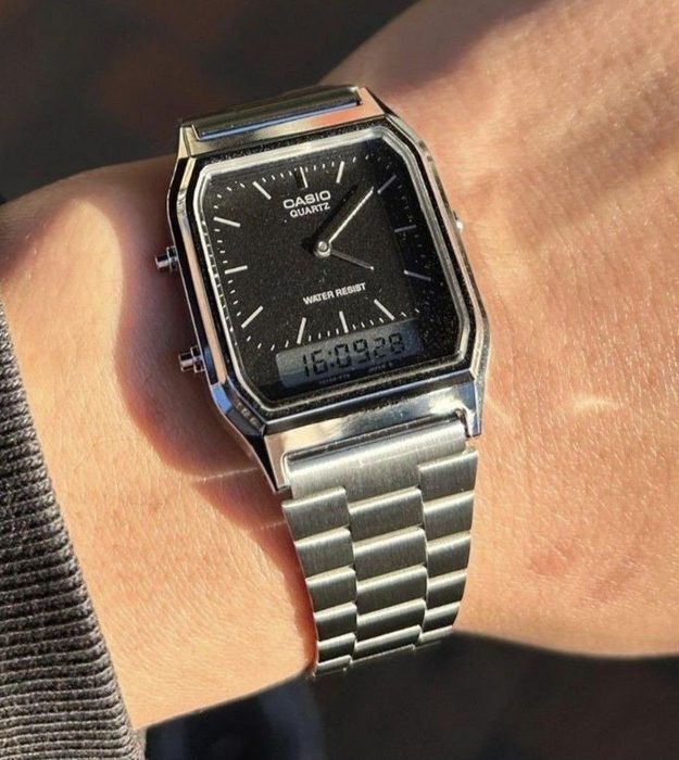 Relógio Casio Unissex Vintage Prata Aq-230a-1dmq Prata