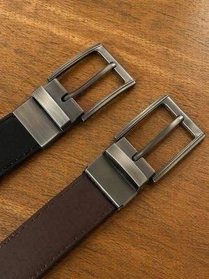 Cinto Masculino Couro Dupla Face 2 Em 1 Preto Marrom Social Preto/marrom 120 Cm