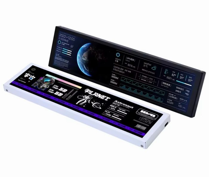 Tela de monitoramento TURZX 9.2p usb 1920 462 ips lcd tipo-c display, cpu, ram, gpu, hdd, fps, monitor meteorológico
