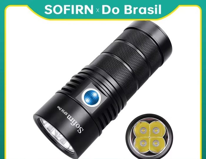 Lanterna Sofirn SP36 Pro | 8.000 Lumens | 4 LEDs SST40 | USB-C Recarregável | Baterias 18650