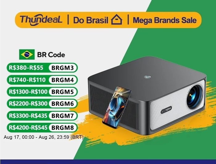 🎮 Parcelado! Projetor ThundeaL 3000 ANSI Lúmens 4K Full HD TD98Pro