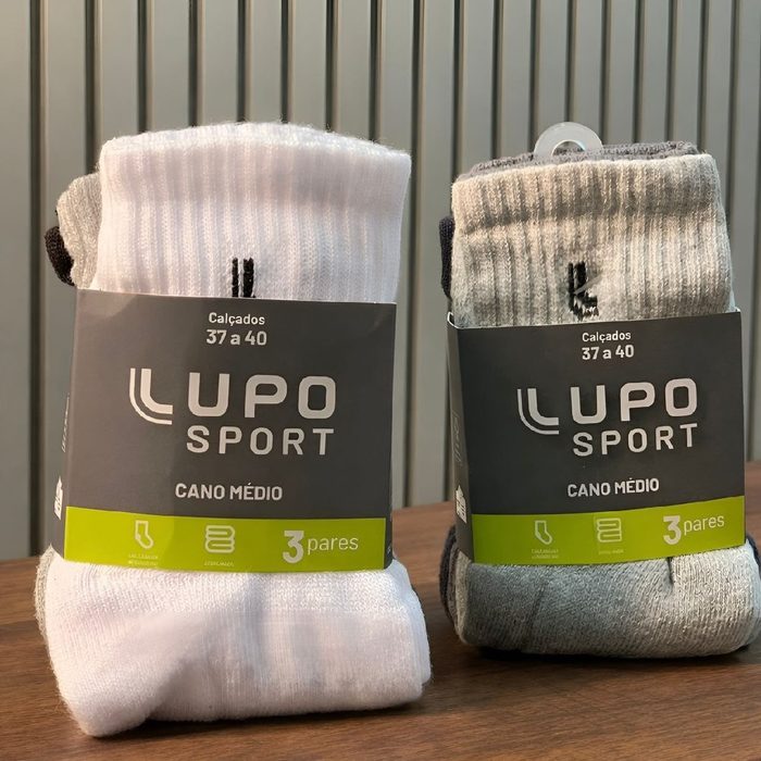 Kit 10 Pares Meia Lupo Original Masculina Cano Médio Algodão