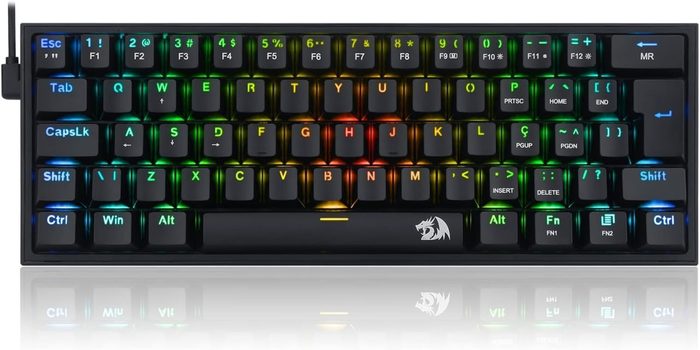 ⌨️ Redragon Fizz RGB - Switch Marrom - Teclado Mecânico Gamer Preto