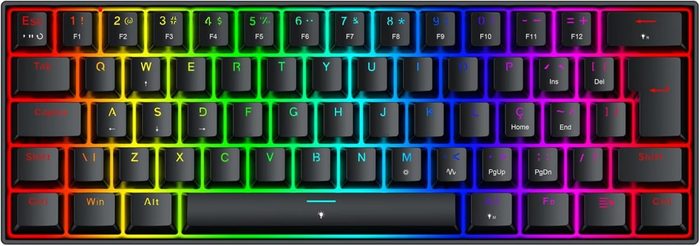 Teclado Magnético Gamer Redragon Fizz RGB Preto 60% Polling Rate 8K