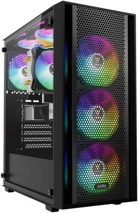Gamdias Gabinete Gamer Aura GC2 Elite Mid Tower ARGB Aço e Vidro Temperado c/ 4 Fans 120mm