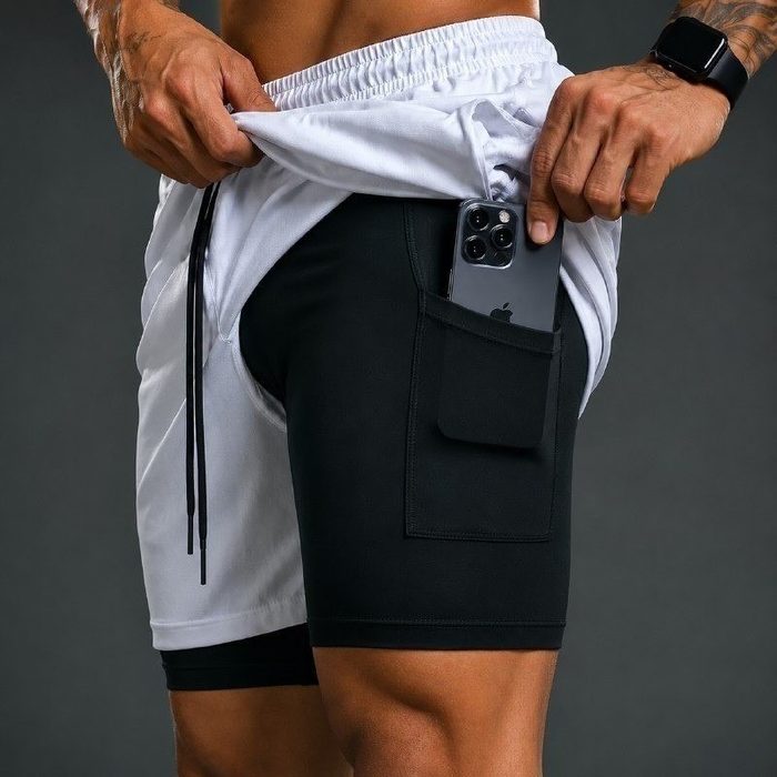 Kit 4 Shorts 2 Em 1 Duplo Dryfit Masculino Compressão Térmic