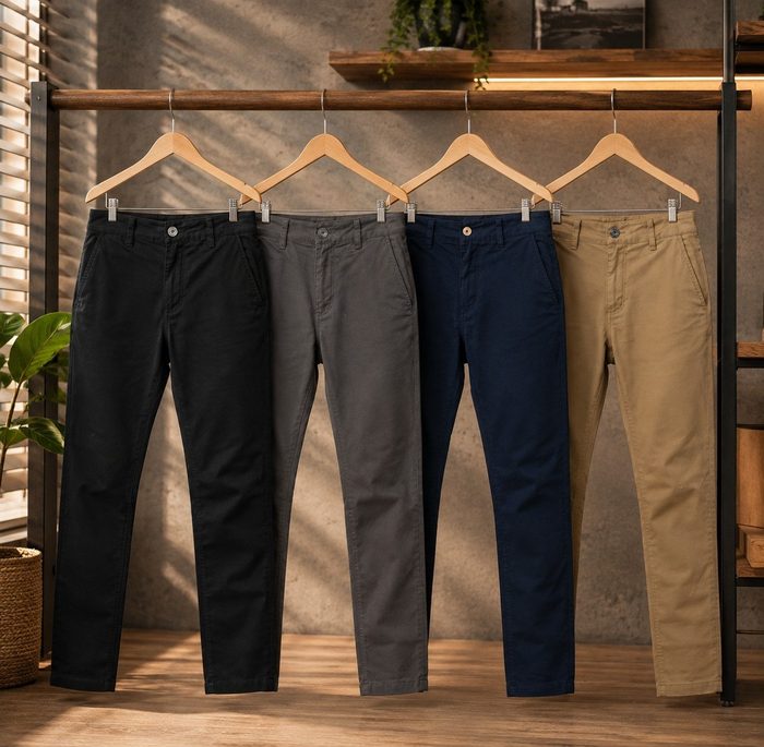 Kit 4 Calça Sarja Masculina Calca Masculino C/lycra Elastano 36 a 48
