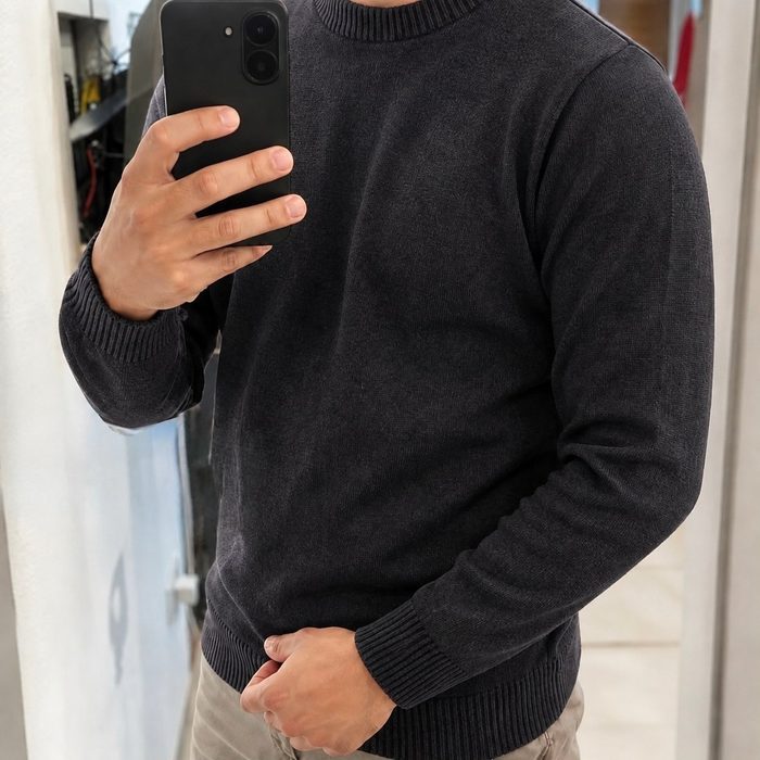 Blusa De Frio Suéter Masculino Lã Tricot Malha Grossa Casual P ao GG