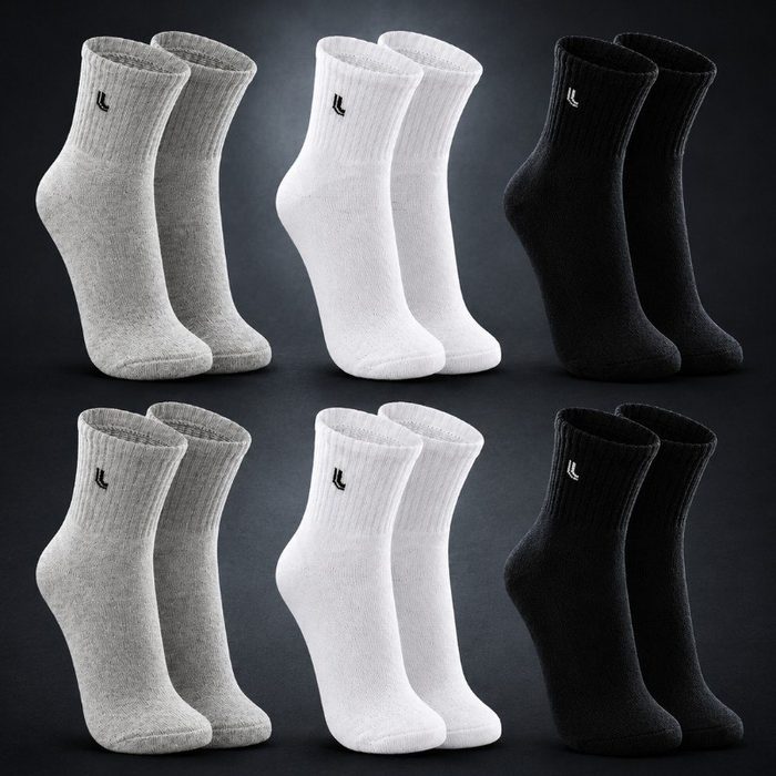 Kit 6 Pares Meias Lupo Cano Médio Esportivas Academia 37 a 44