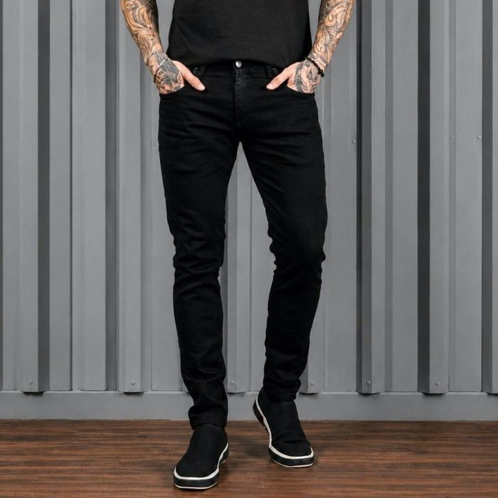 Calça Jeans Preta Super Skinny Masculina Lycra Premium 38 a 46